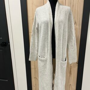 Cream Wool Long Cardigan (Calvin Klein Jeans brand)